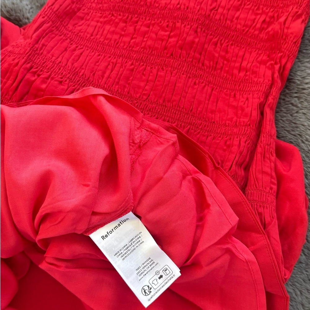 Reformation Kiria Dress in Lipstick Red. Brand new without tags, never worn. - Picture 14 of 16